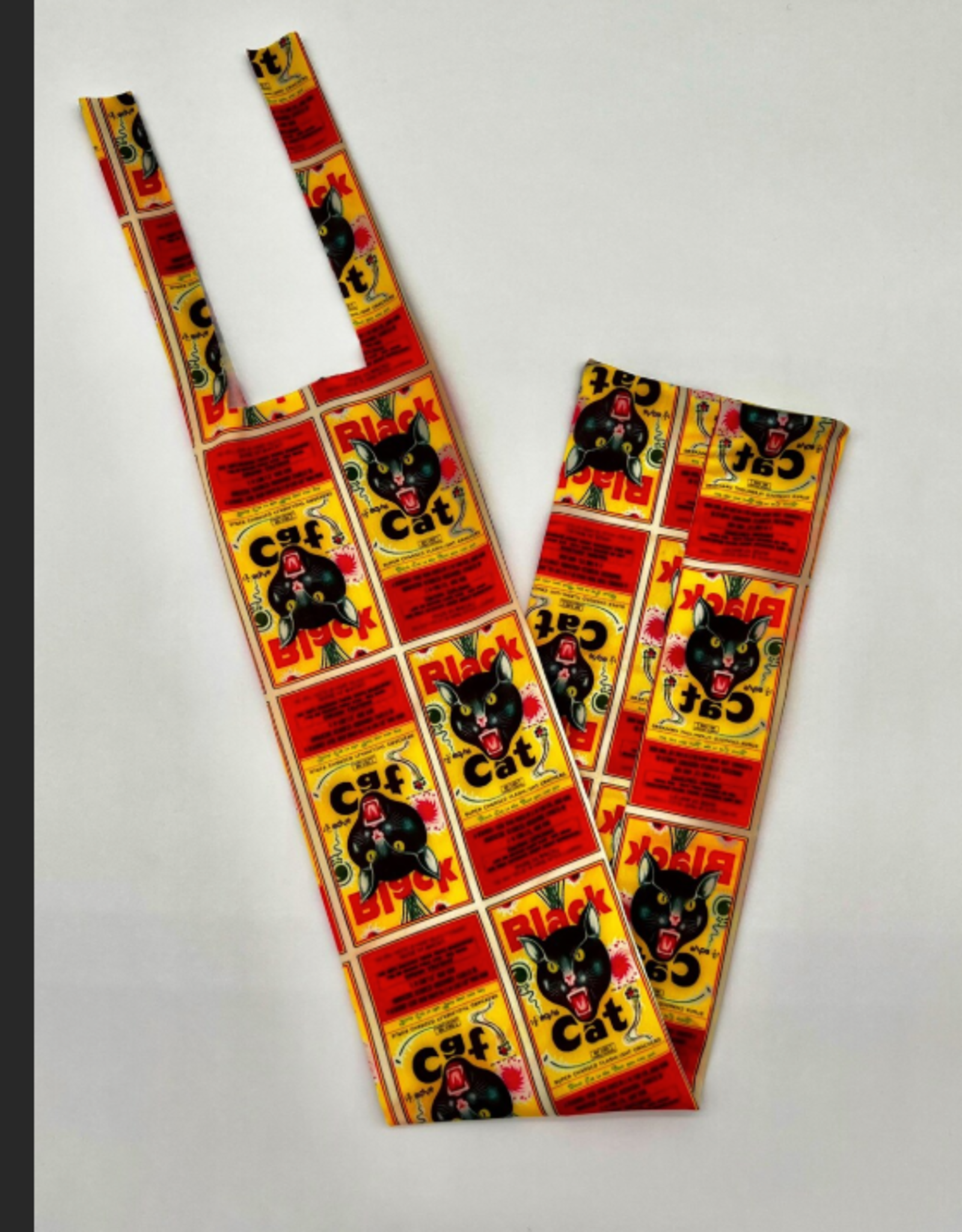 TAIL BAG SPANDEX RED YELLOW BLACK CAT FIRECRACKER