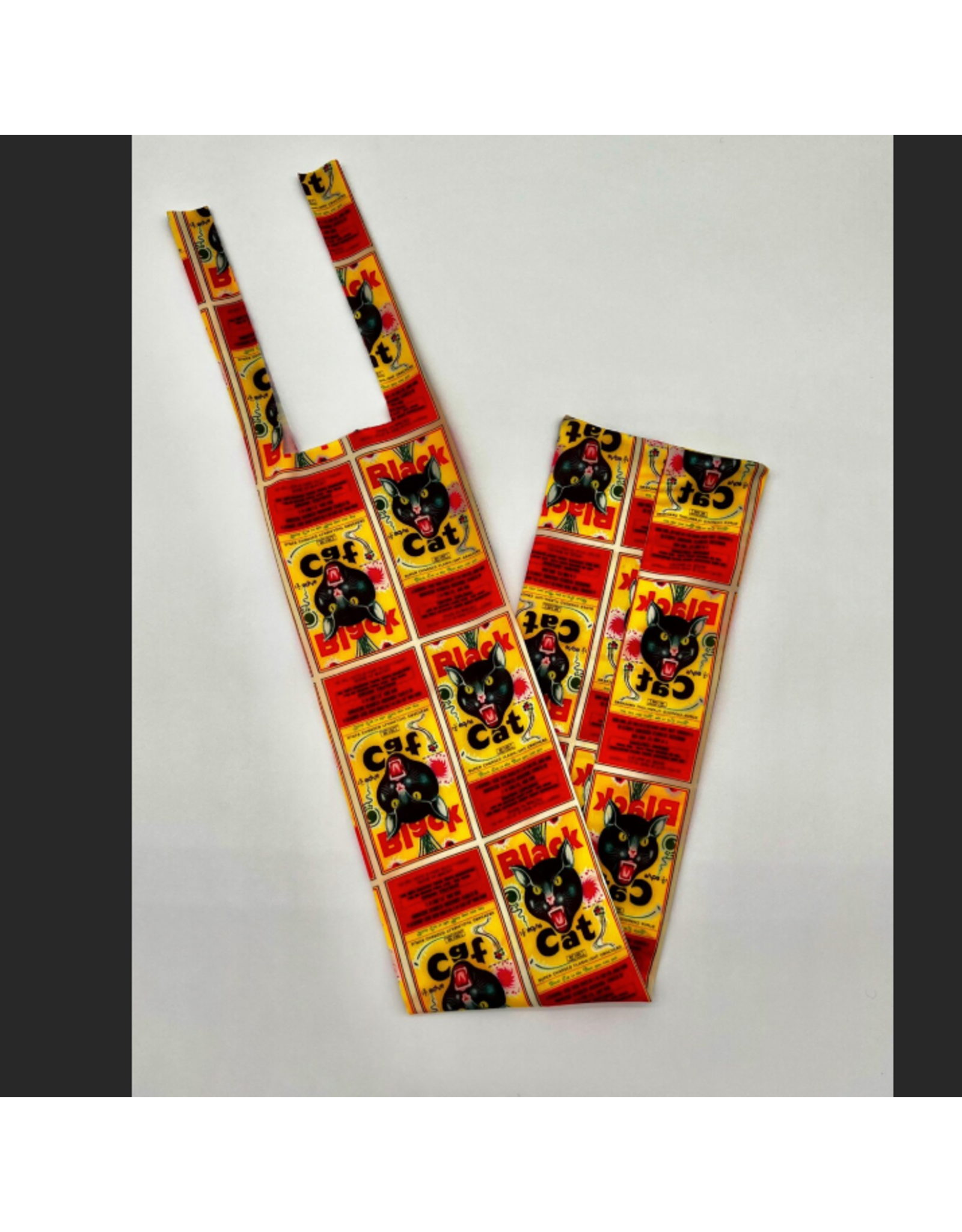 TAIL BAG SPANDEX RED YELLOW BLACK CAT FIRECRACKER
