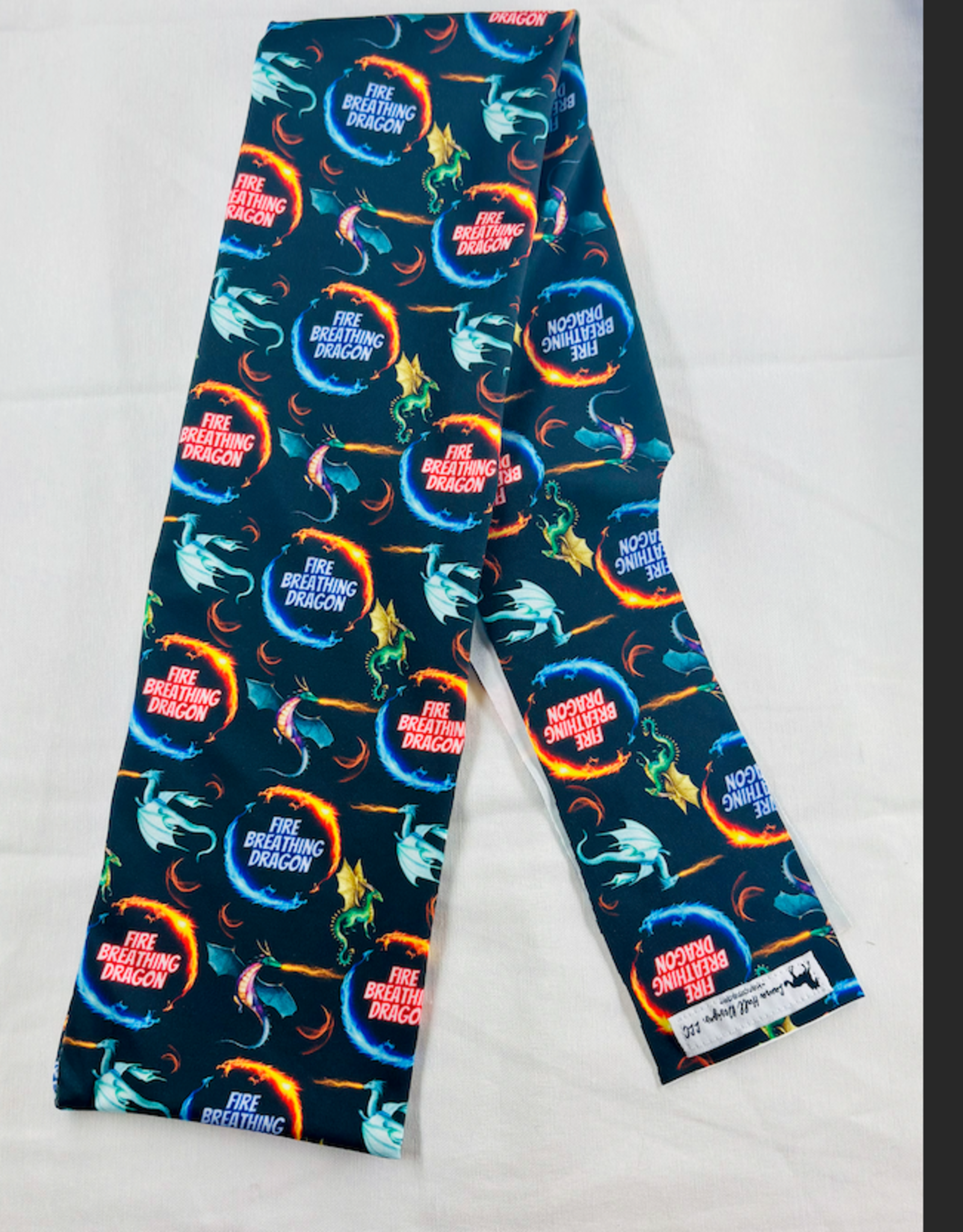 TAIL BAG SPANDEX BLACK FIRE BREATHING DRAGON