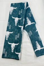 TAIL BAG SPANDEX BLACK LONGHORN SKULL