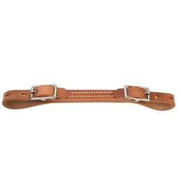 CURB STRAP FLAT HARNESS LEATHER RUSSET