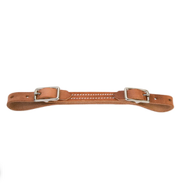 CURB STRAP FLAT HARNESS LEATHER RUSSET