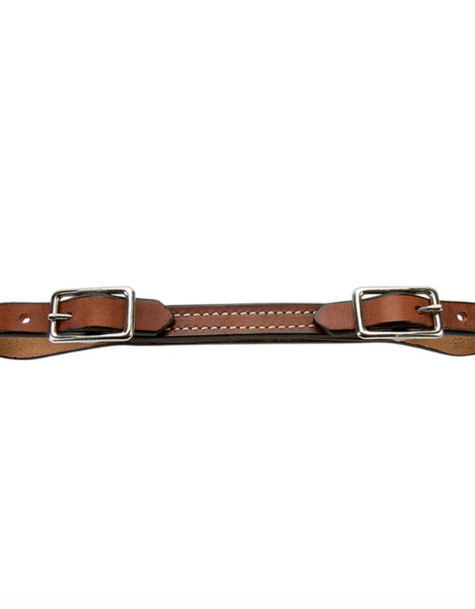 CURB STRAP FLAT BRIDLE LEATHER RICH BROWN