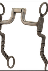 SHANK BIT SQUARE PORT MOUTH  BUFFED BLACK SWEET IRON 5"