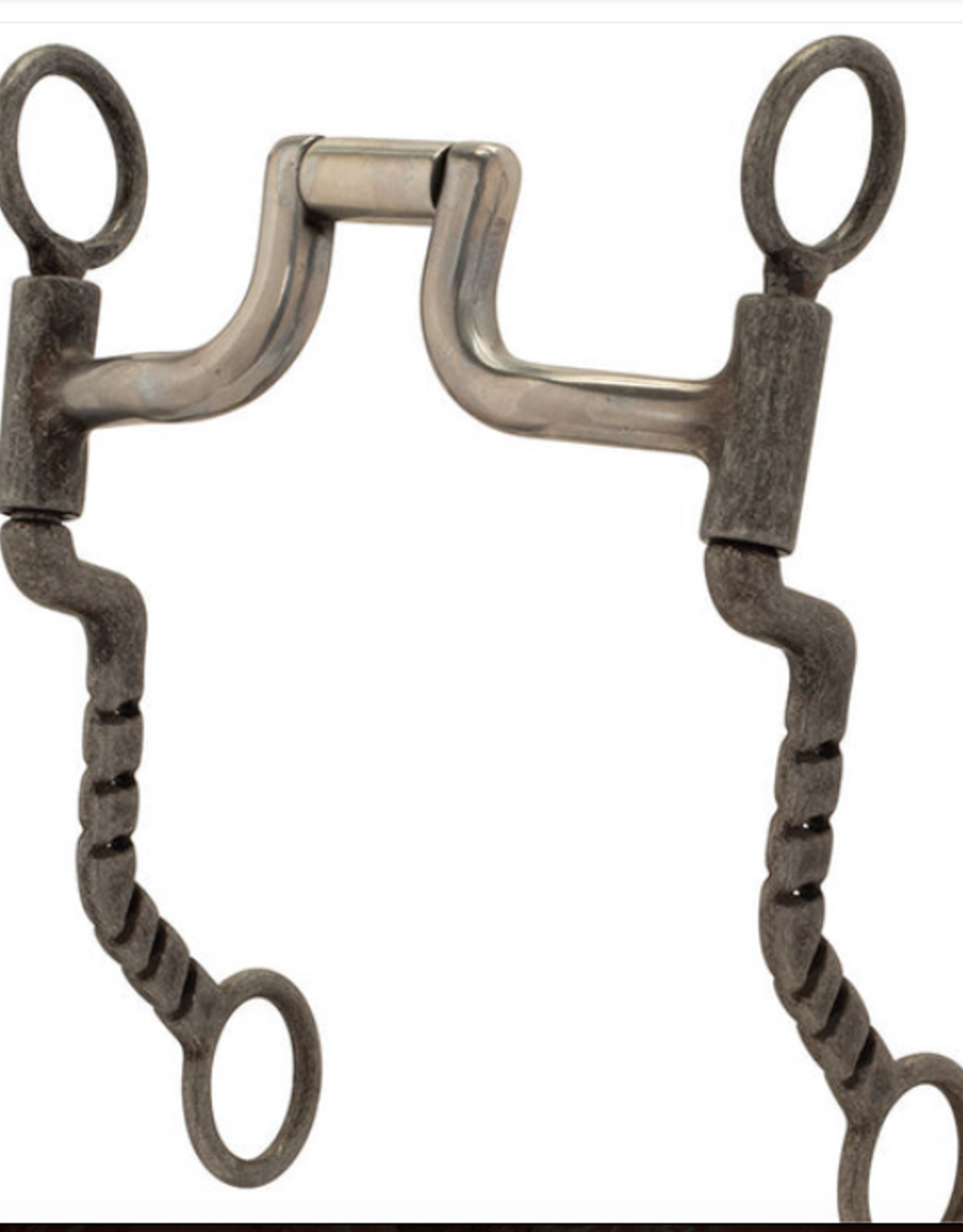 SHANK BIT SQUARE PORT MOUTH  BUFFED BLACK SWEET IRON 5"