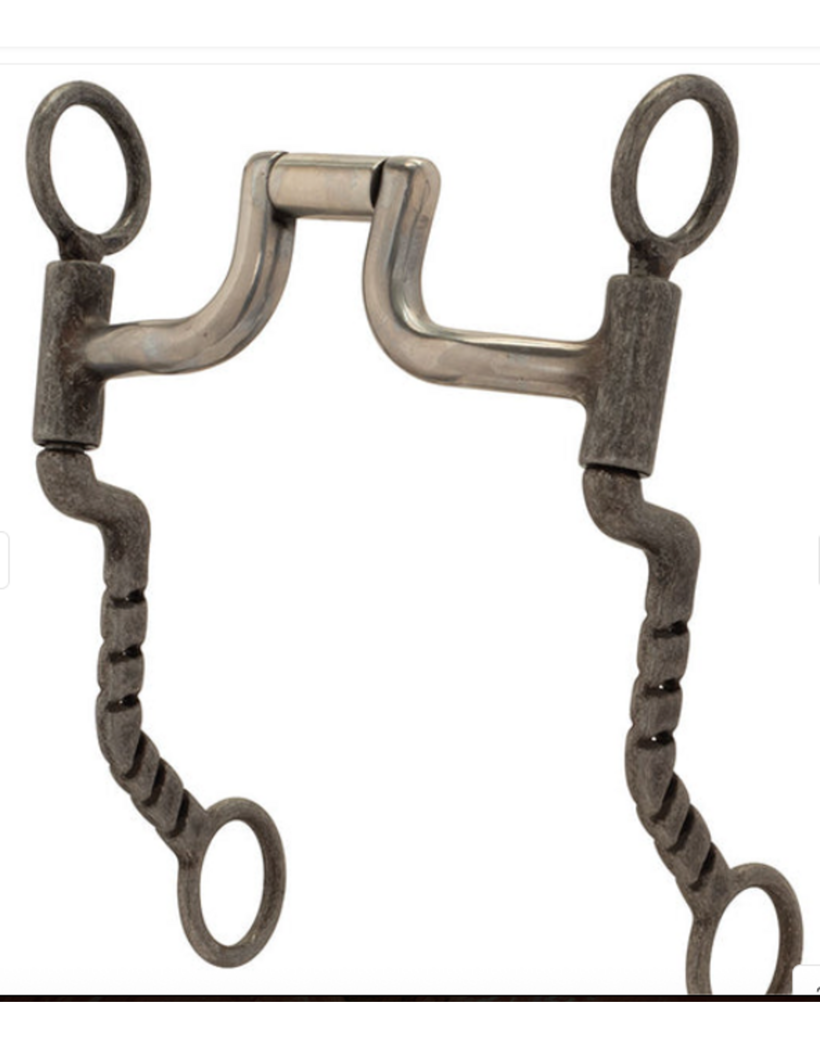 SHANK BIT SQUARE PORT MOUTH  BUFFED BLACK SWEET IRON 5"