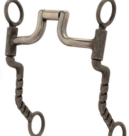 SHANK BIT SQUARE PORT MOUTH  BUFFED BLACK SWEET IRON 5"