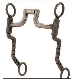 SHANK BIT SQUARE PORT MOUTH  BUFFED BLACK SWEET IRON 5"