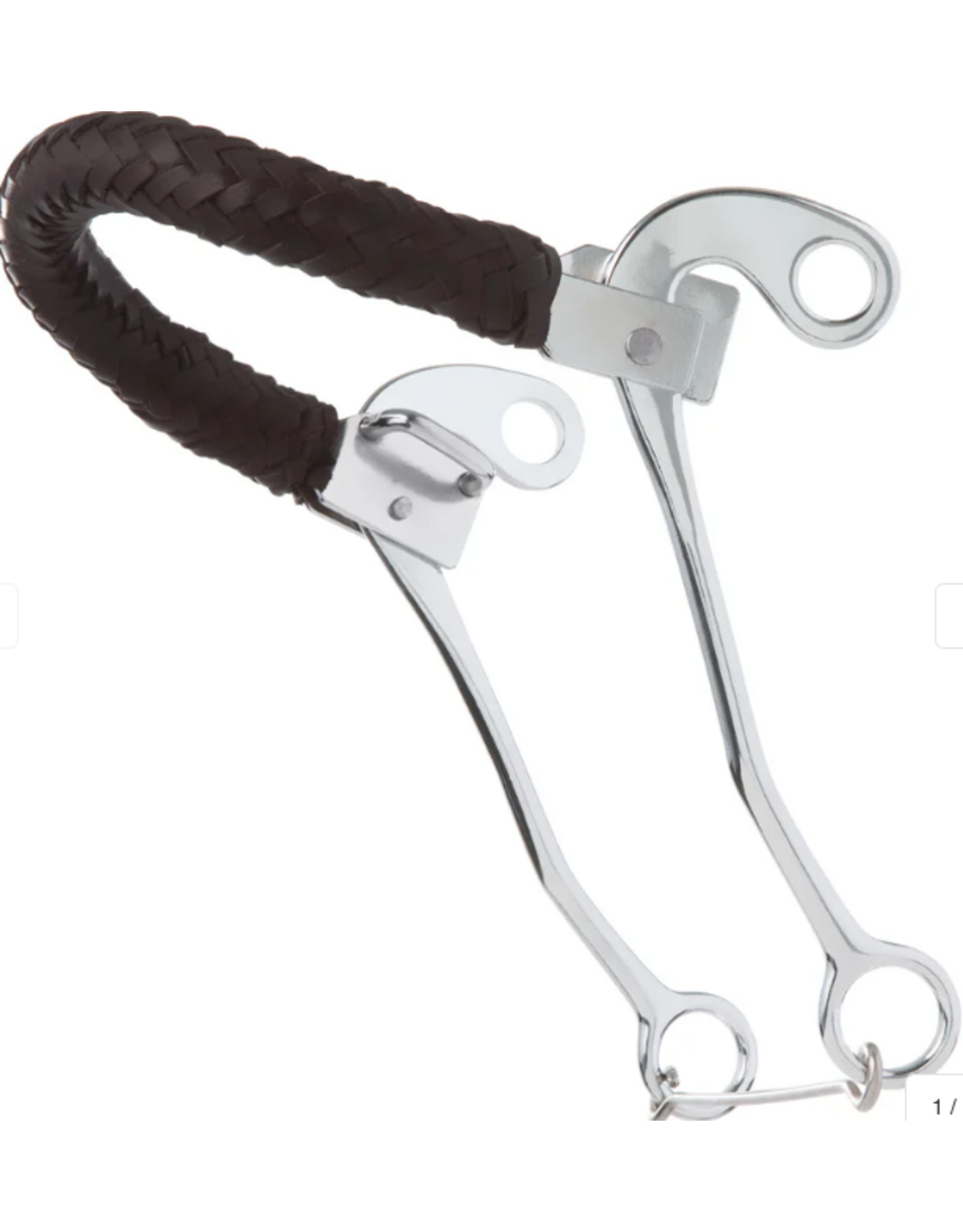 HACKAMORE BIT WITH BRAIDED LEATHER NOSEBAND