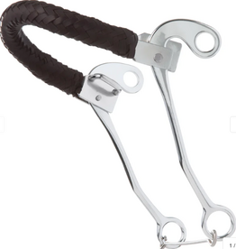 HACKAMORE BIT WITH BRAIDED LEATHER NOSEBAND