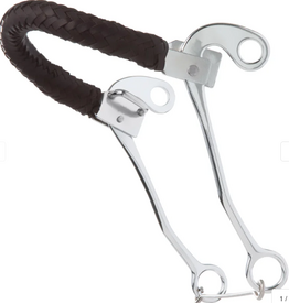 HACKAMORE BIT WITH BRAIDED LEATHER NOSEBAND