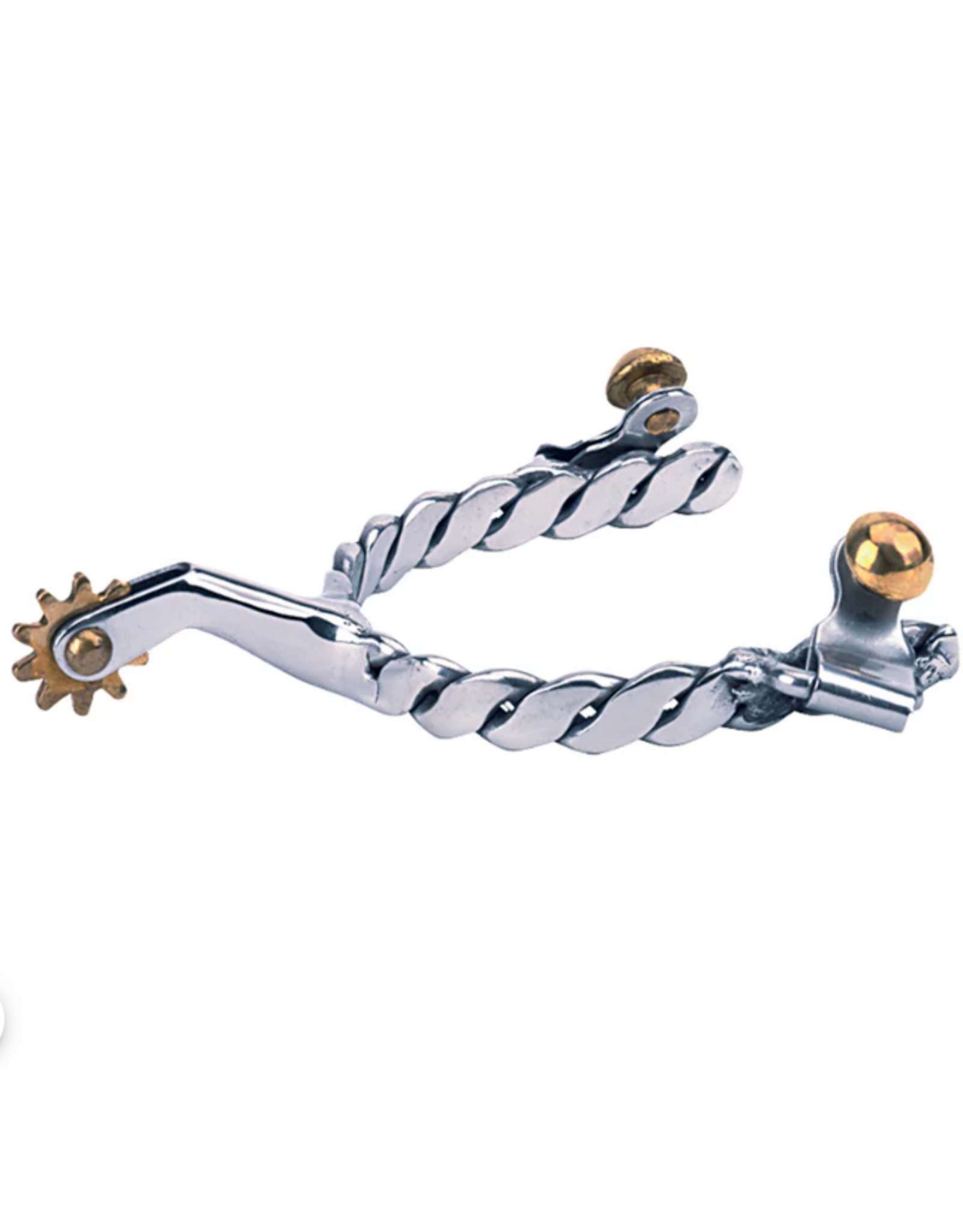 MENS ROPING SPURS WITH TWISTED BAND