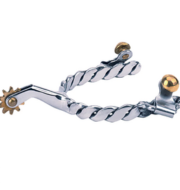 MENS ROPING SPURS WITH TWISTED BAND