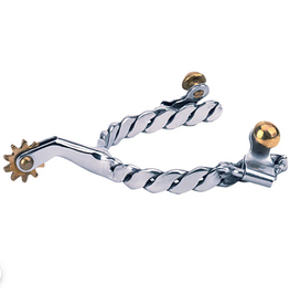 MENS ROPING SPURS WITH TWISTED BAND