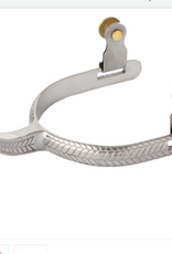 MENS ROPING SPURS WITH ENGRAVED BAND