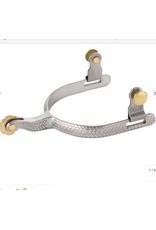 MENS ROPING SPURS WITH ENGRAVED BAND