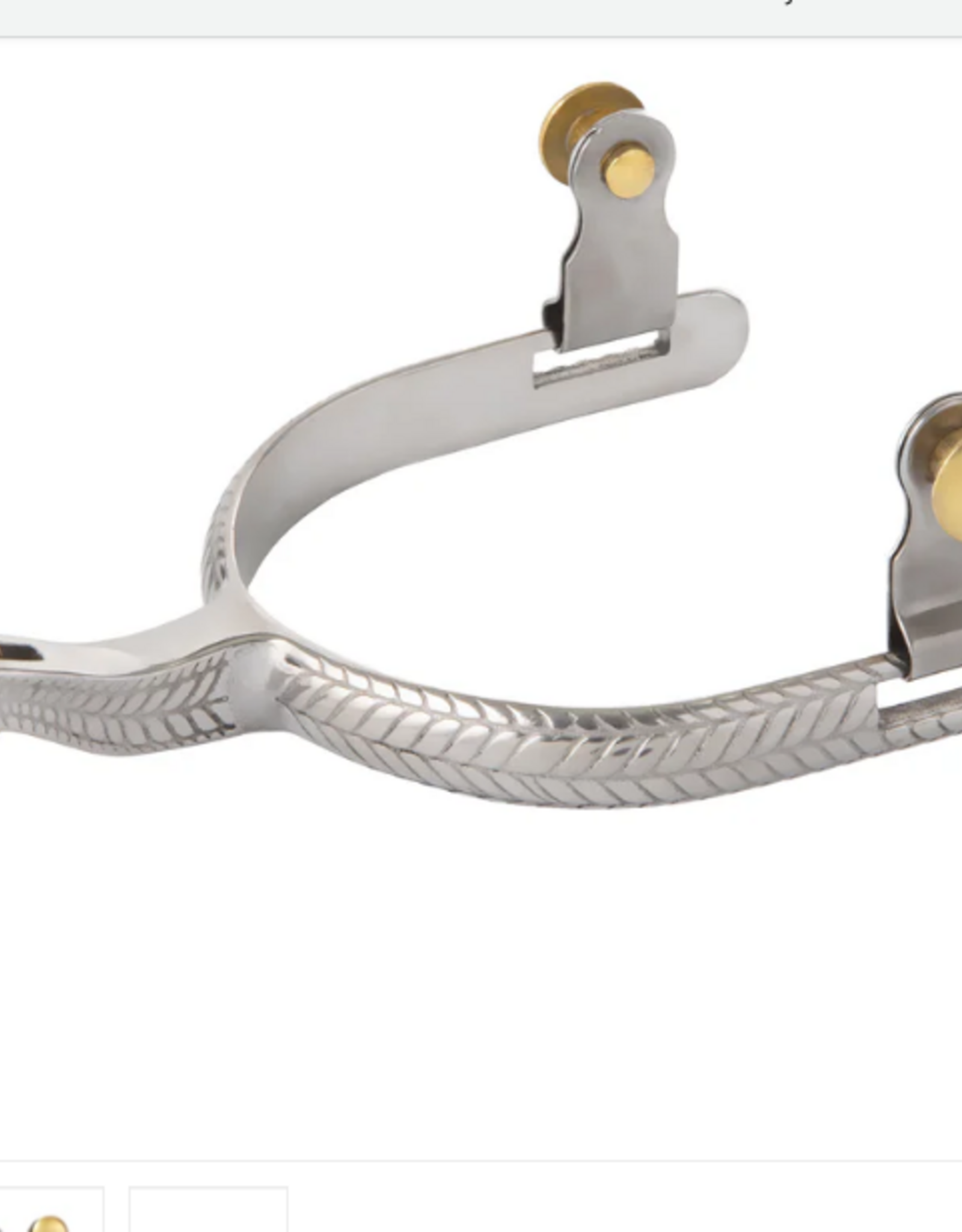 MENS ROPING SPURS WITH ENGRAVED BAND