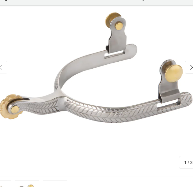 MENS ROPING SPURS WITH ENGRAVED BAND - Robinson's Family Feed