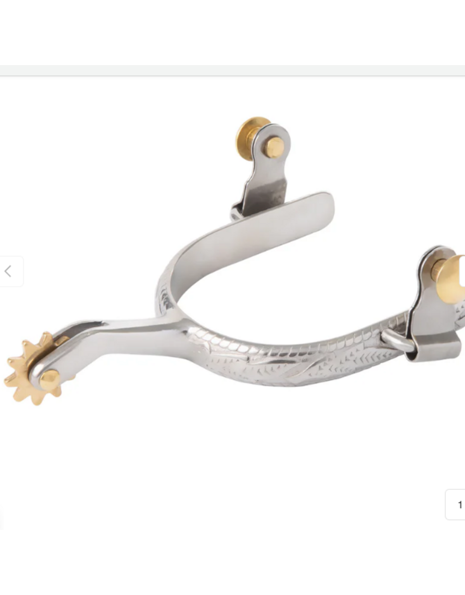 LADIES ROPING SPURS WITH ENGRAVED BAND