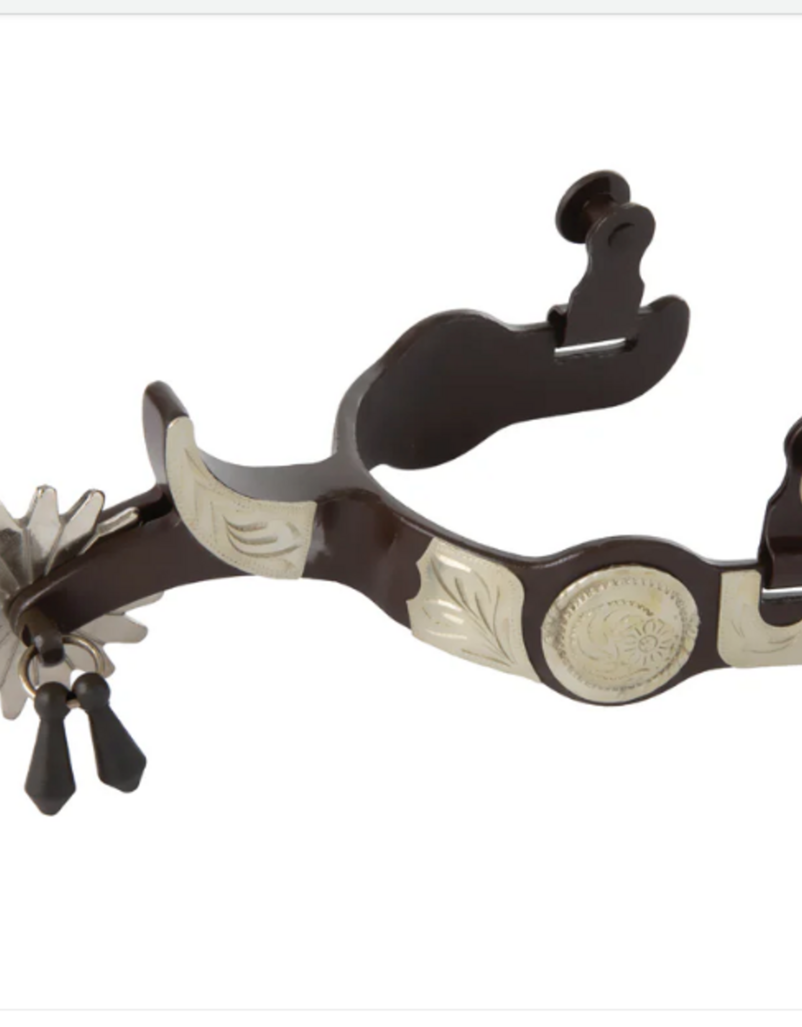 MEN'S SHOW SPURS WITH ENGRAVED GERMAN SILVER TRIM