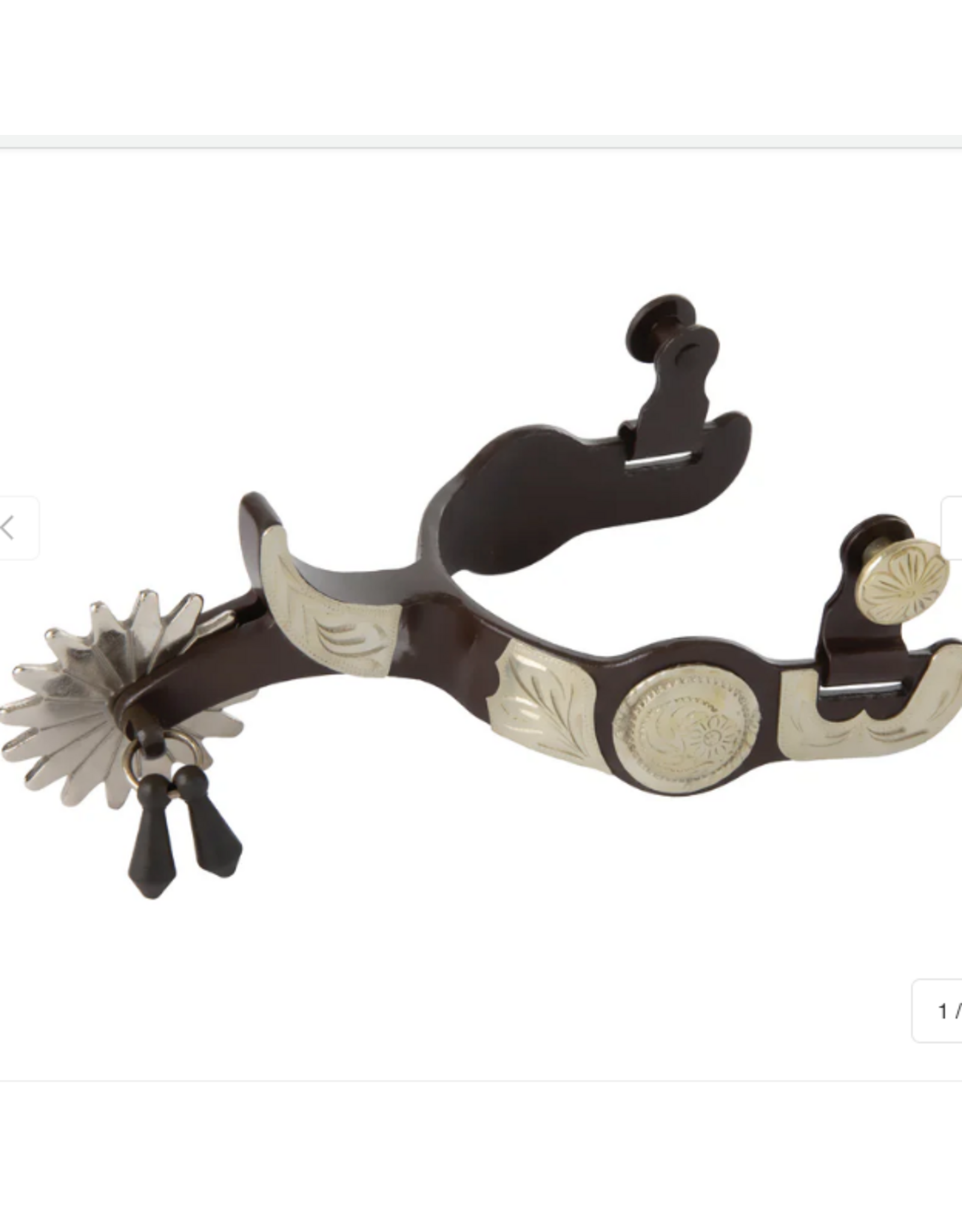 MEN'S SHOW SPURS WITH ENGRAVED GERMAN SILVER TRIM