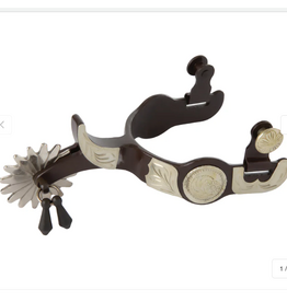 MEN'S SHOW SPURS WITH ENGRAVED GERMAN SILVER TRIM