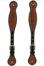 SPUR STRAPS FLORET TOOLED LEATHER