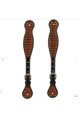 SPUR STRAPS FLORET TOOLED LEATHER