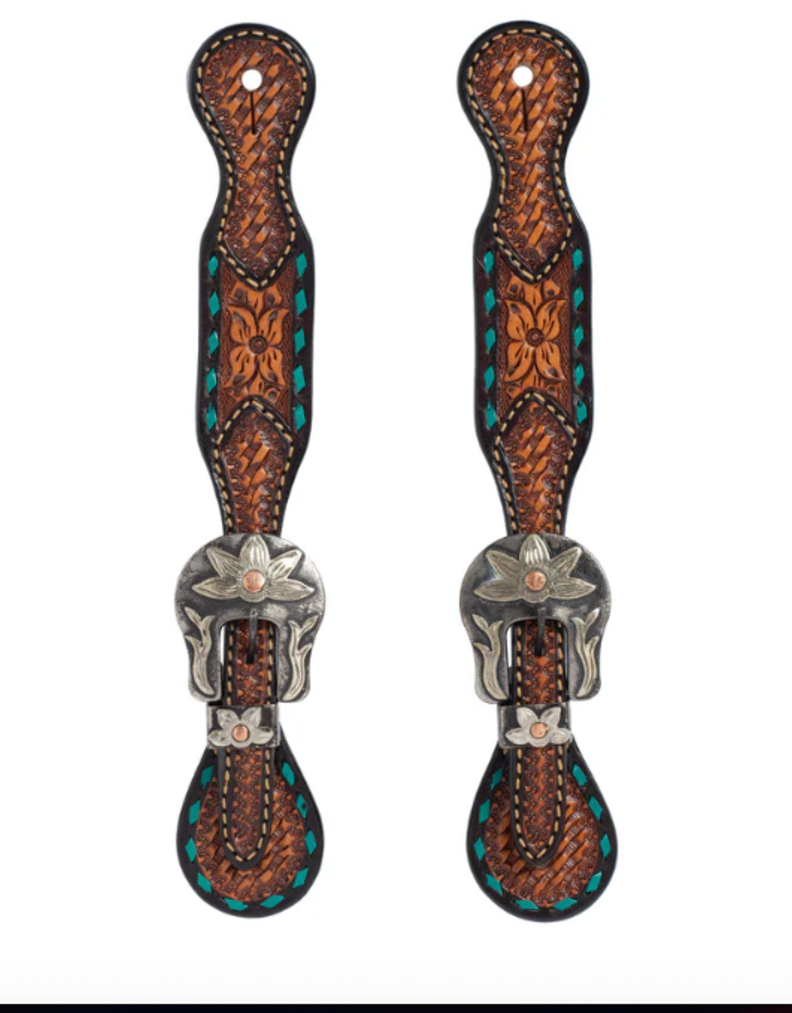 SPUR STRAP WOMENS FLORALBUCKSTITCH