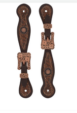 SPUR STRAPS WESTERN FLORAL LEATHER