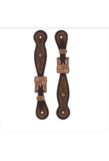 SPUR STRAPS WESTERN FLORAL LEATHER