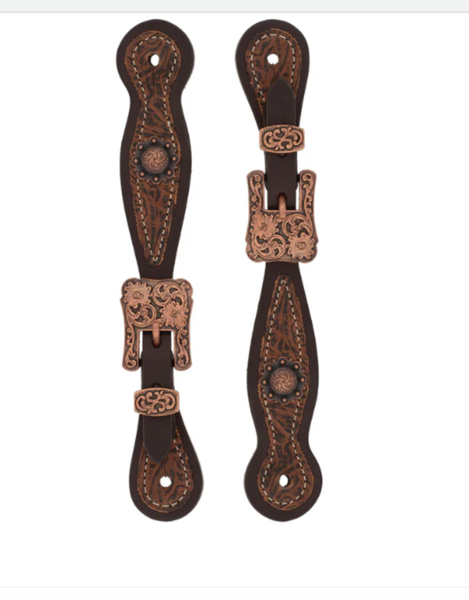 SPUR STRAPS WESTERN FLORAL LEATHER