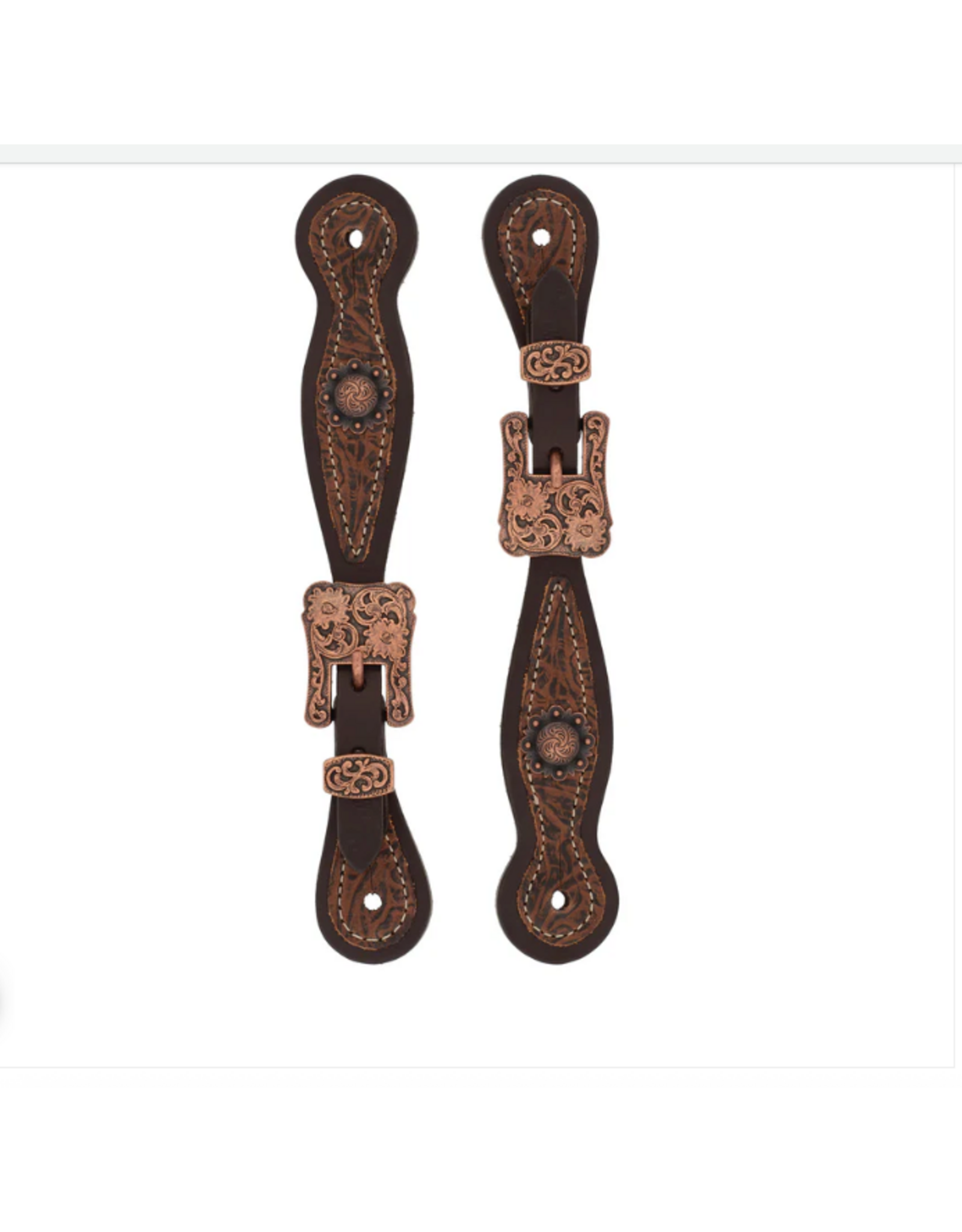 SPUR STRAPS WESTERN FLORAL LEATHER