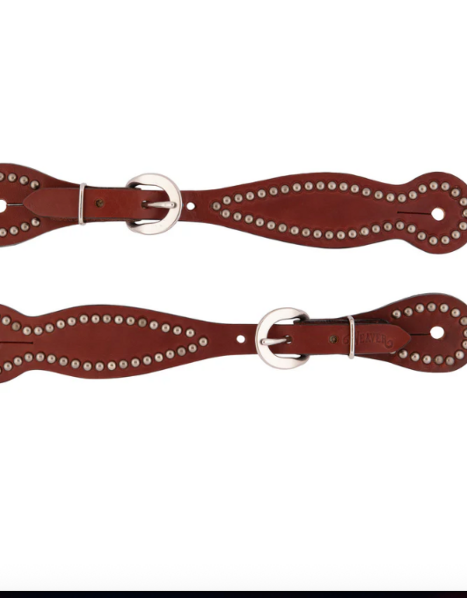 BRIDLE LEATHER SPUR STRAPS WITH METAL CONCHOS