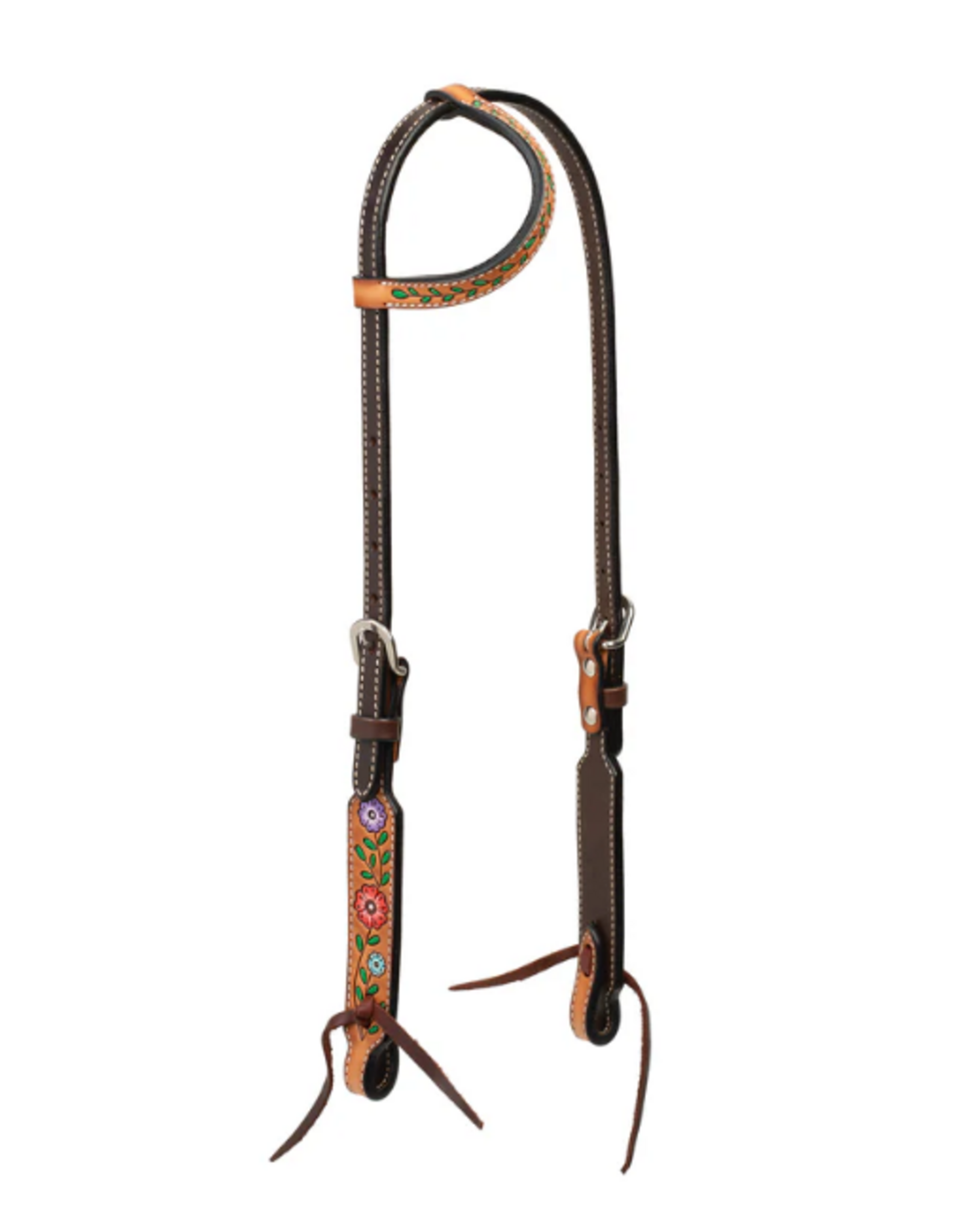 HEADSTALL SLIDING EAR FLORAL VINE