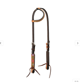 HEADSTALL SLIDING EAR FLORAL VINE