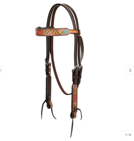 HEADSTALL BROWBAND FLORAL VINE