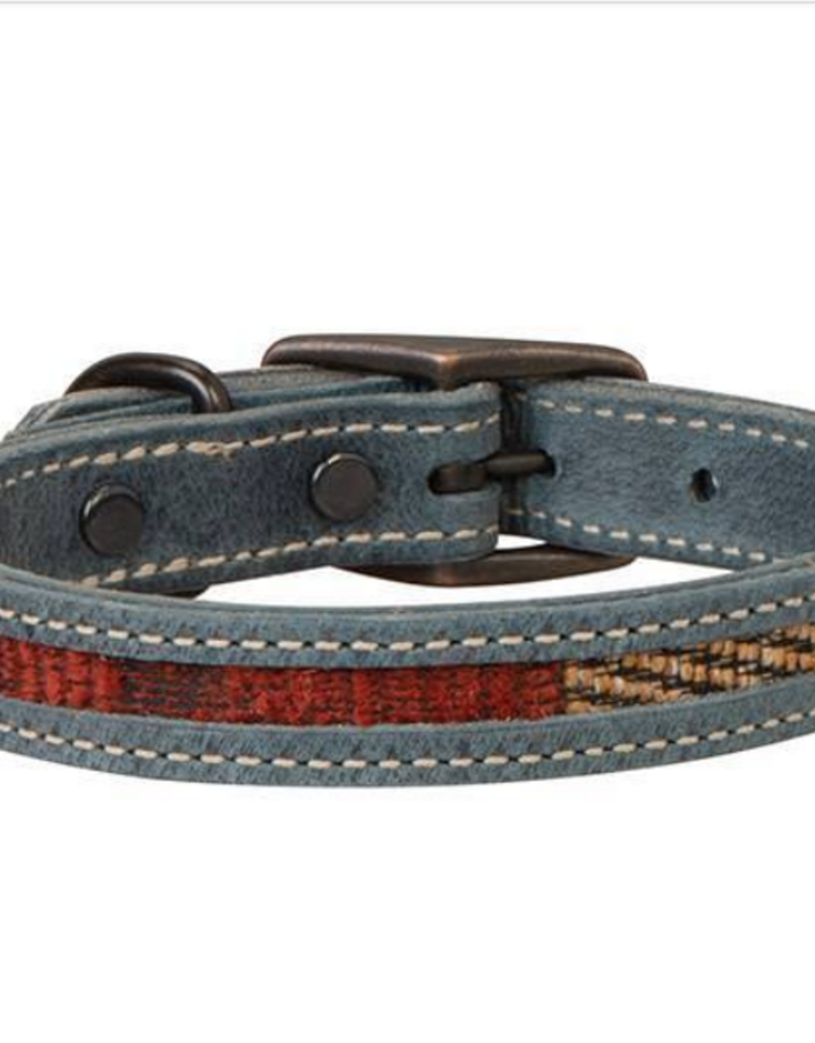 DOG COLLAR LEATHER  GRAY "INDIGO SKY"