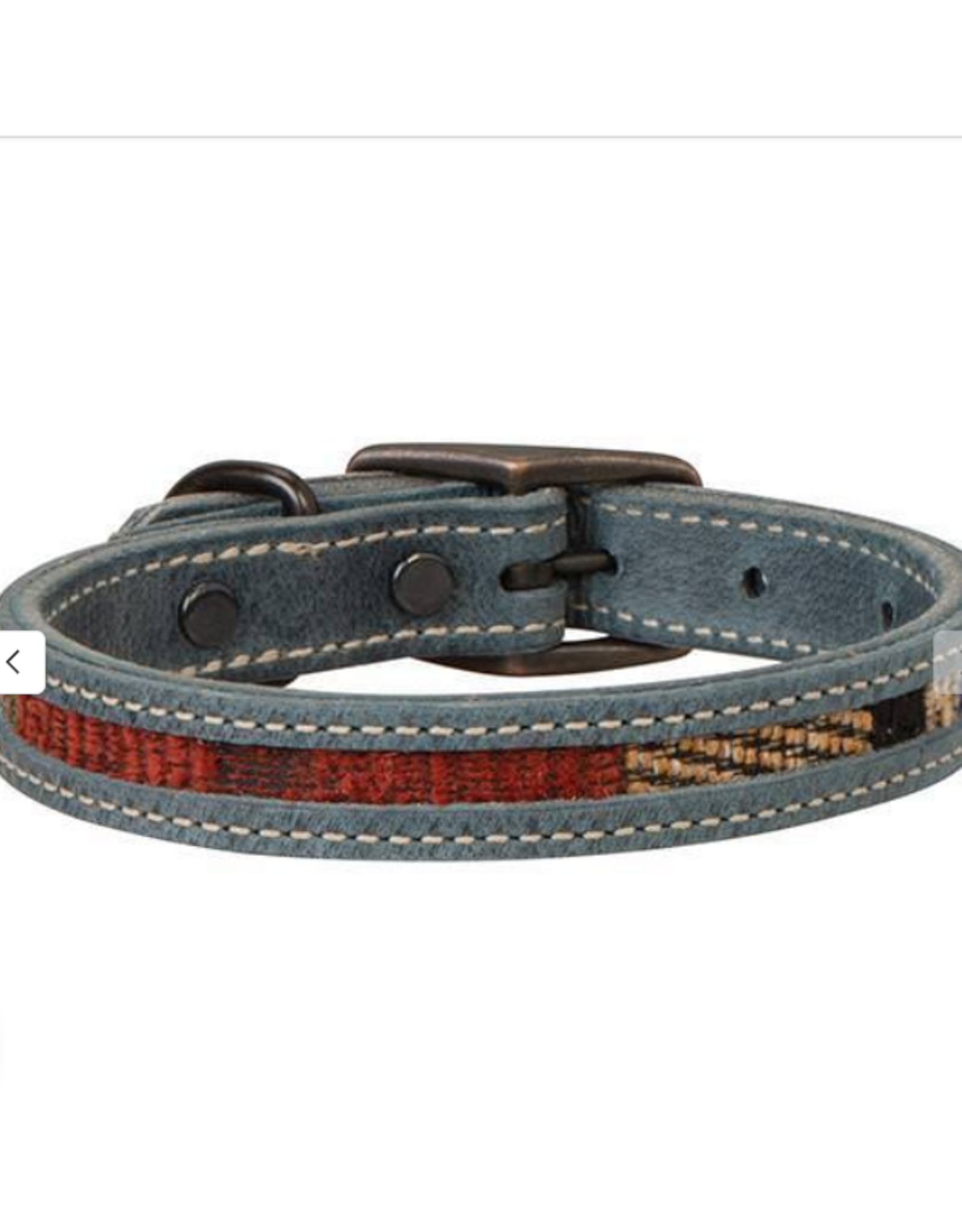 DOG COLLAR LEATHER  GRAY "INDIGO SKY"