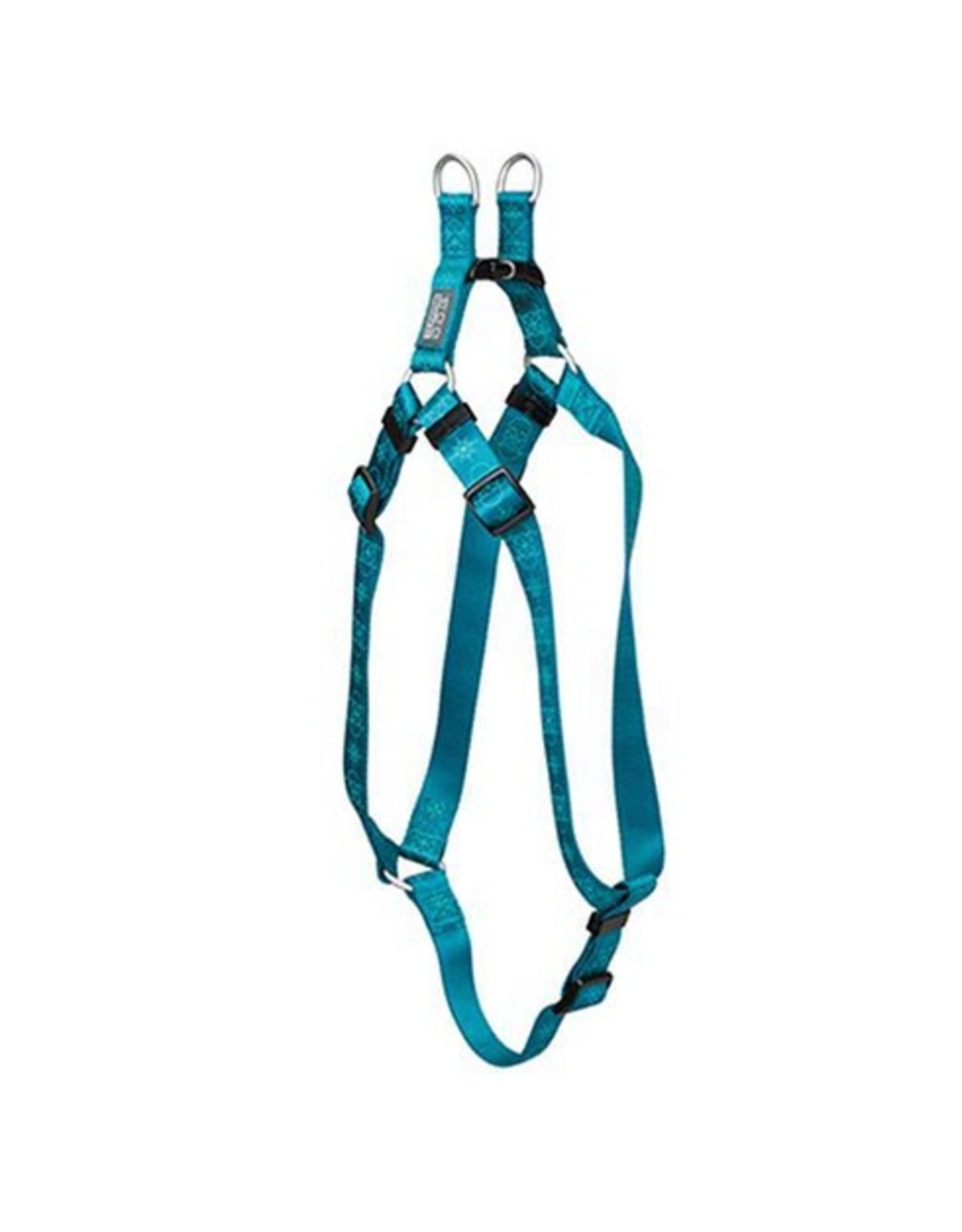 DOG HARNESS TEAL GEO PRINT