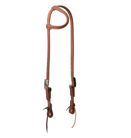 SLIDING EAR HEADSTALL COPPER FLORAL BUCKLE PRO TACK