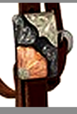 SLIDING EAR HEADSTALL COPPER FLORAL BUCKLE PRO TACK