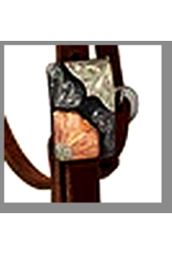SLIDING EAR HEADSTALL COPPER FLORAL BUCKLE PRO TACK