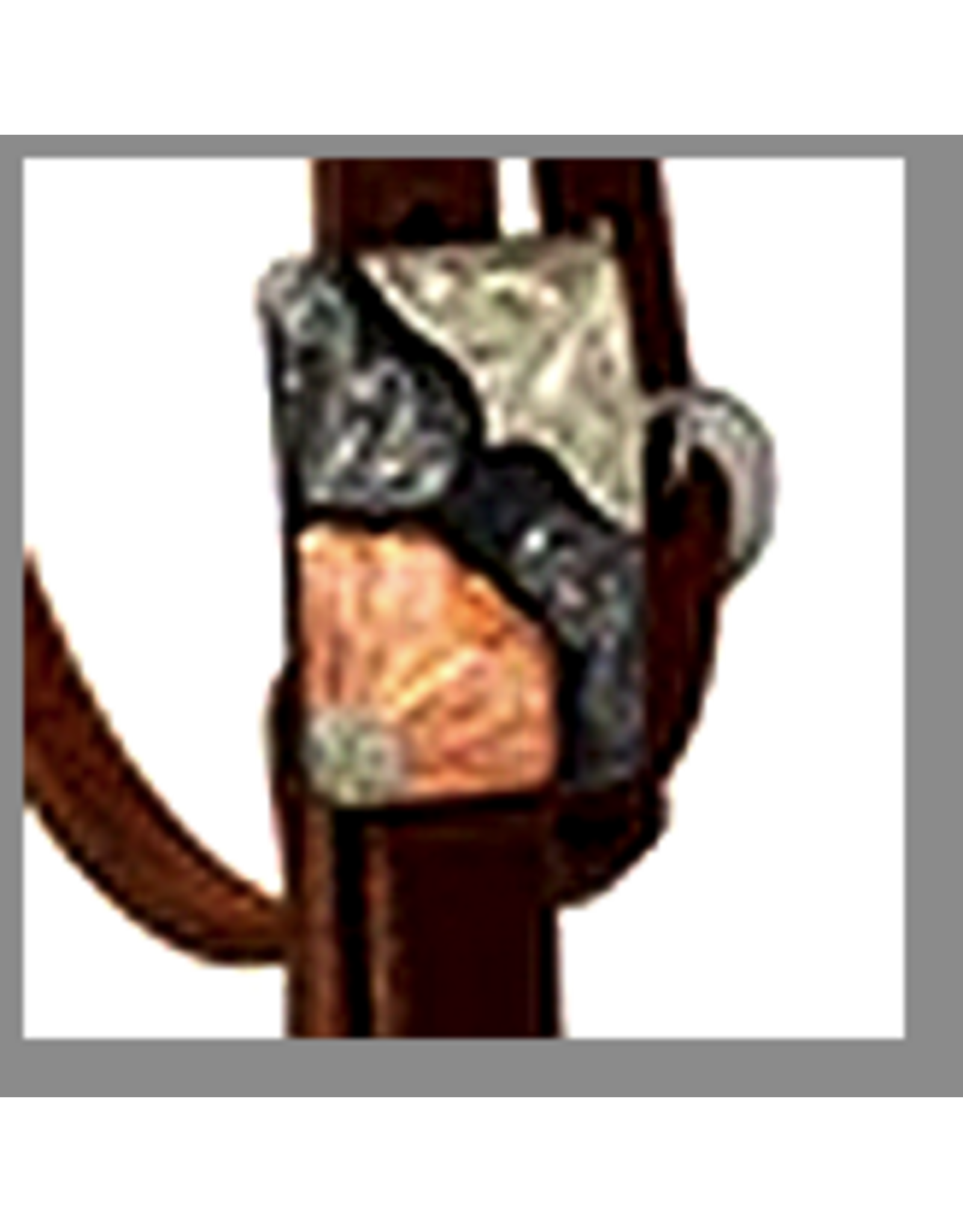 SLIDING EAR HEADSTALL COPPER FLORAL BUCKLE PRO TACK