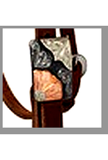 SPLIT EAR HEADSTALL COPPER FLORAL BUCKLE PRO TACK