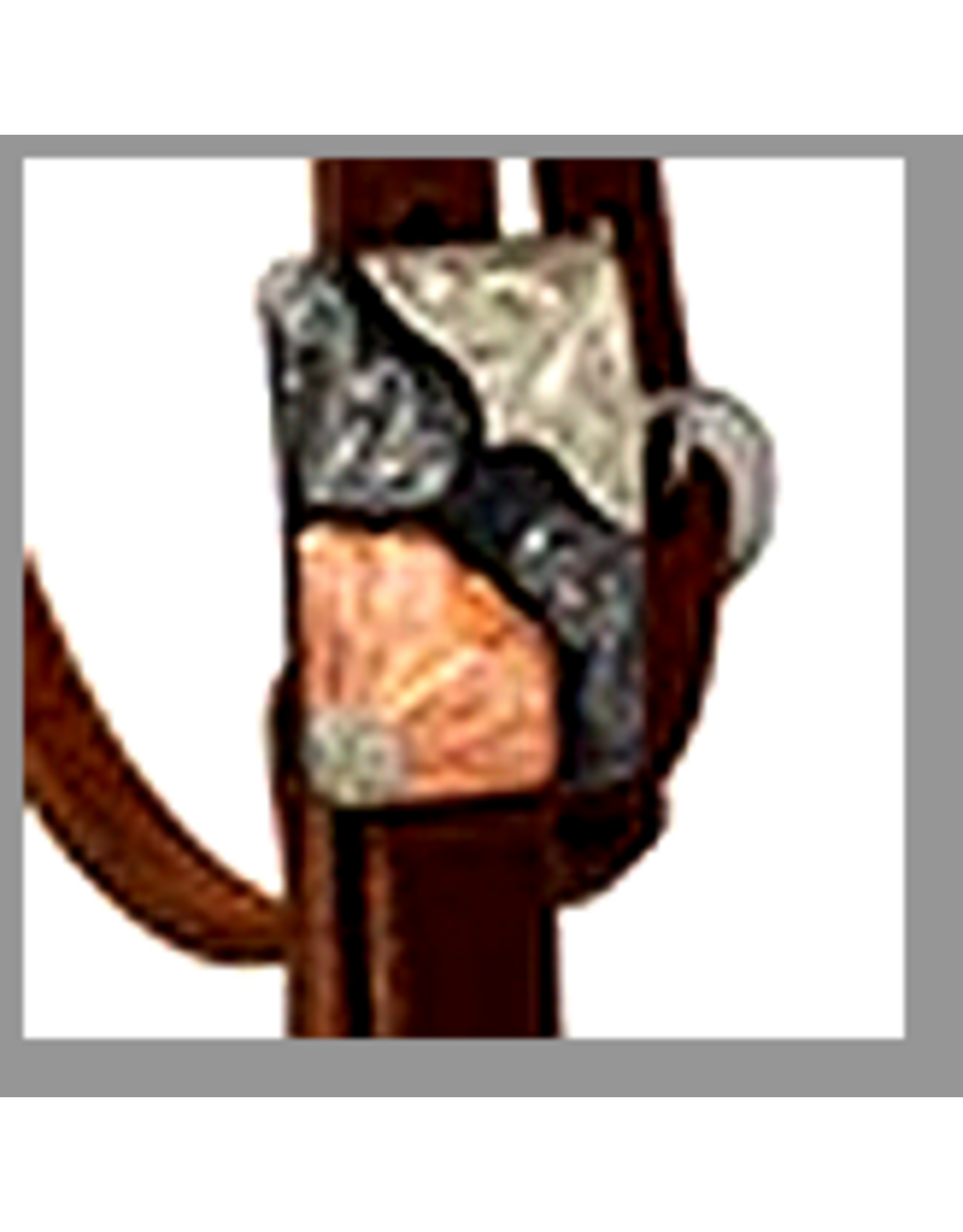 SPLIT EAR HEADSTALL COPPER FLORAL BUCKLE PRO TACK