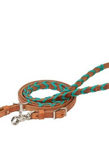 BRAIDED BARREL REINS TEAL