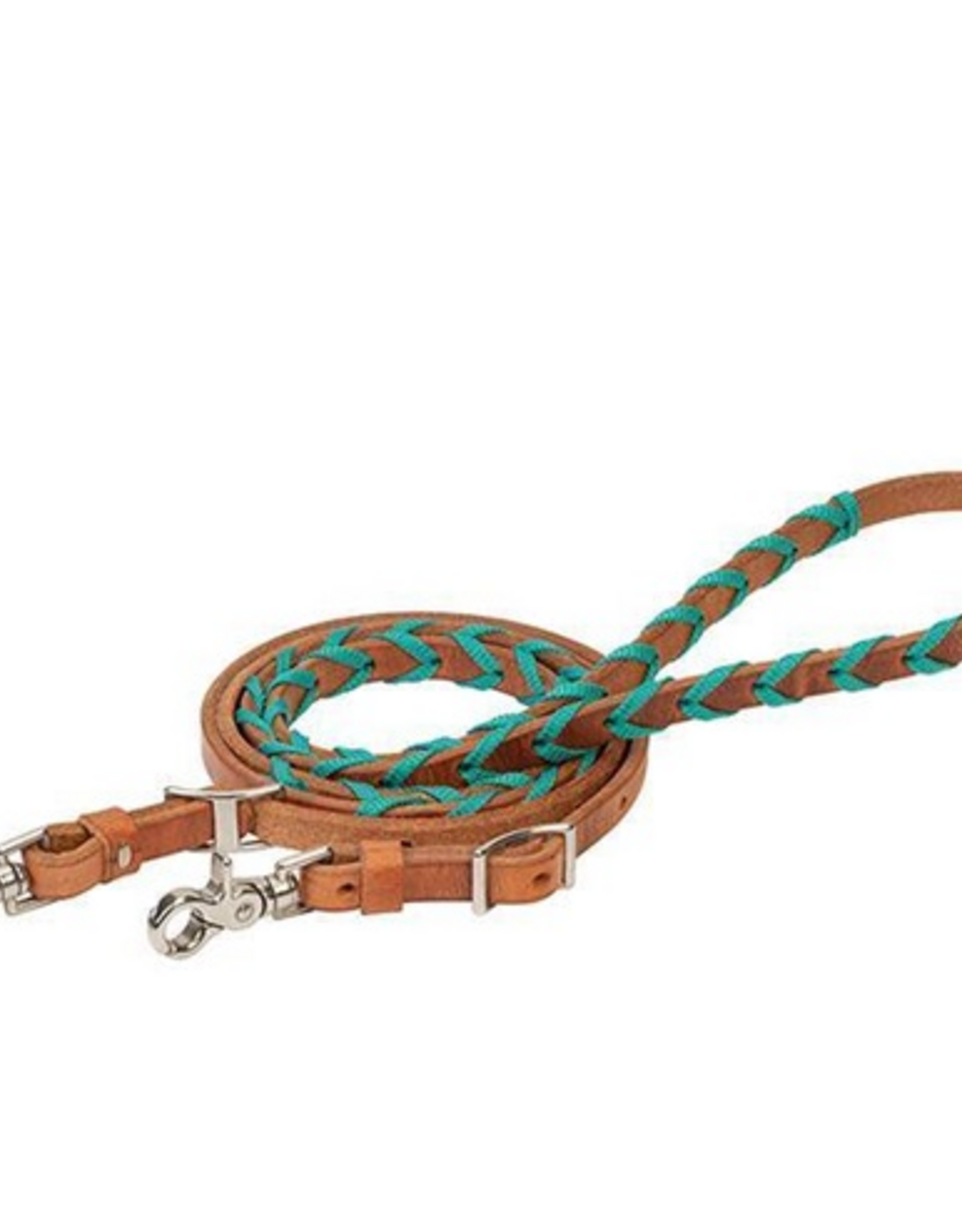 BRAIDED BARREL REINS TEAL