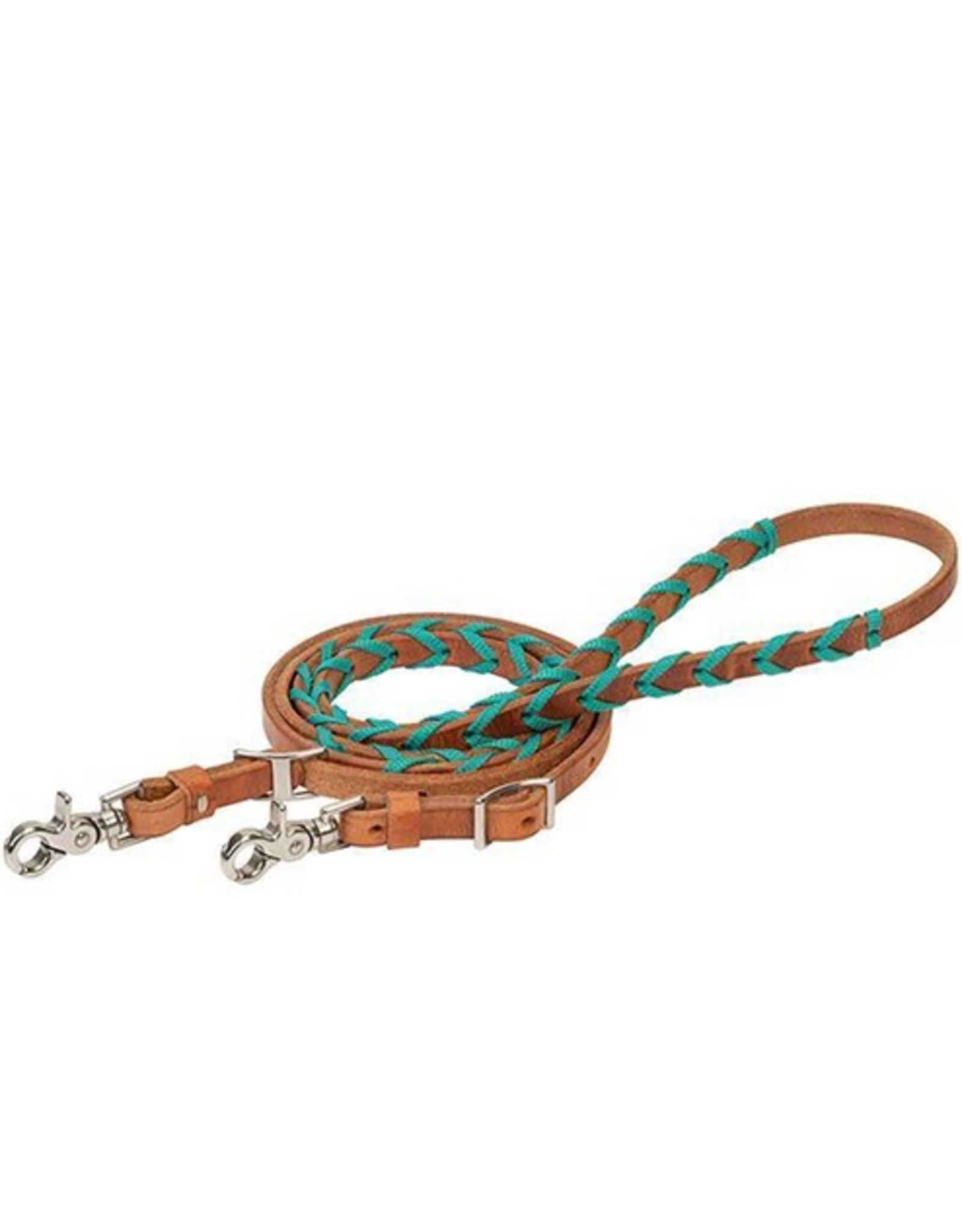 BRAIDED BARREL REINS TEAL