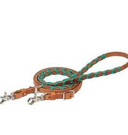 BRAIDED BARREL REINS TEAL